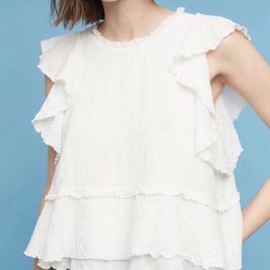 Anthropologie Maeve Cascade Tiered Shell Top